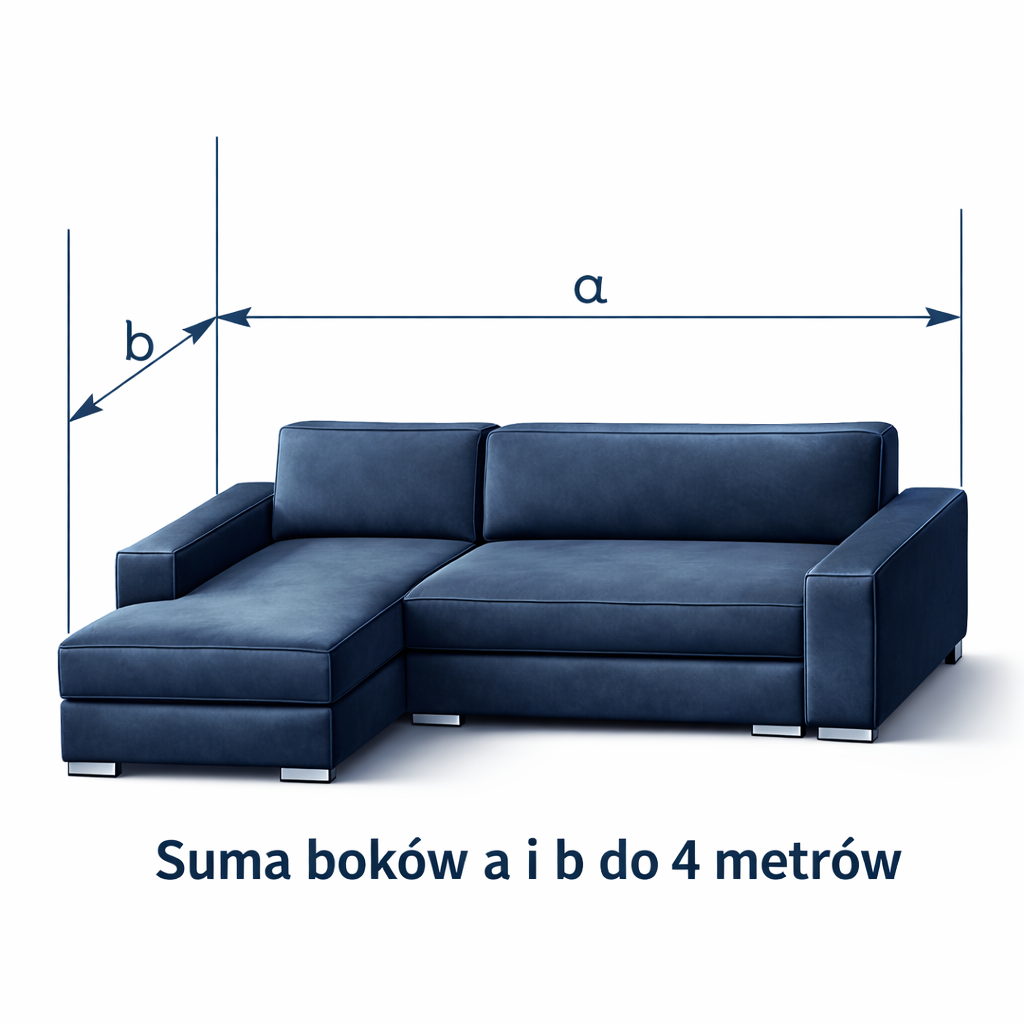 Pranie narożnika w kształcie "L"(sum. bok. do 4 m)