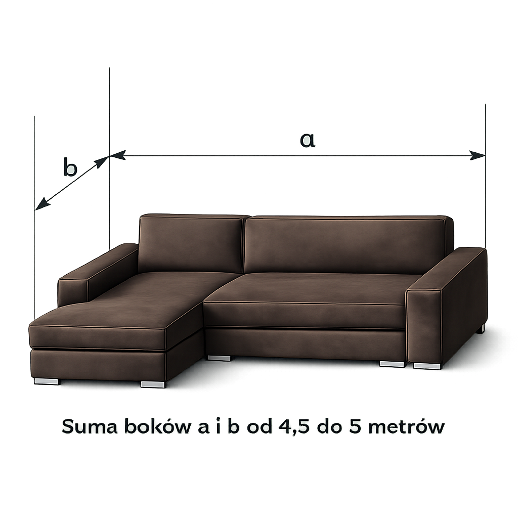 Pranie narożnika w kształcie "L"(sum.bok. 4,5- 5 m2)