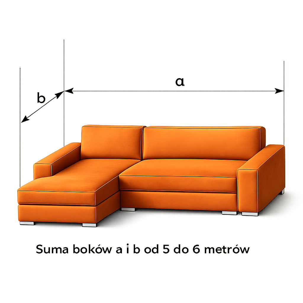 Pranie narożnika w kształcie "L"(sum.bok. 5- 6 m)