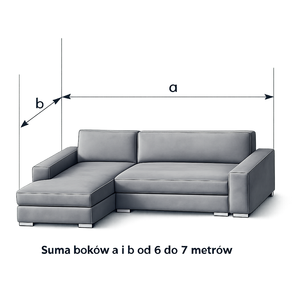 Pranie narożnika w kształcie "L"(suma bok. od 6- 7m)