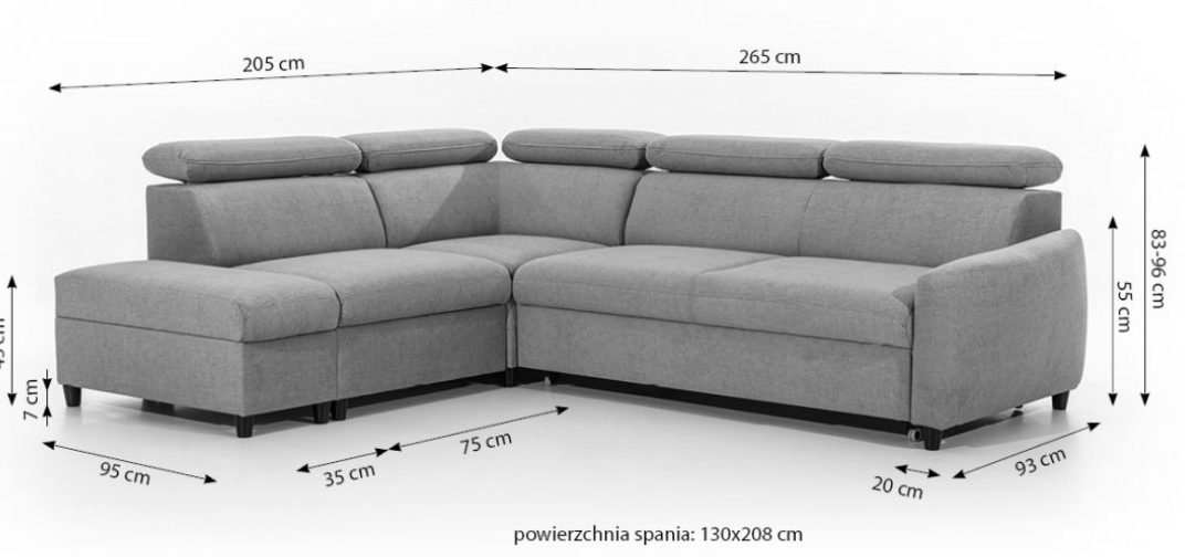 Pranie narożnika średniego (suma boków "L"od 4,5m do 5 m2)