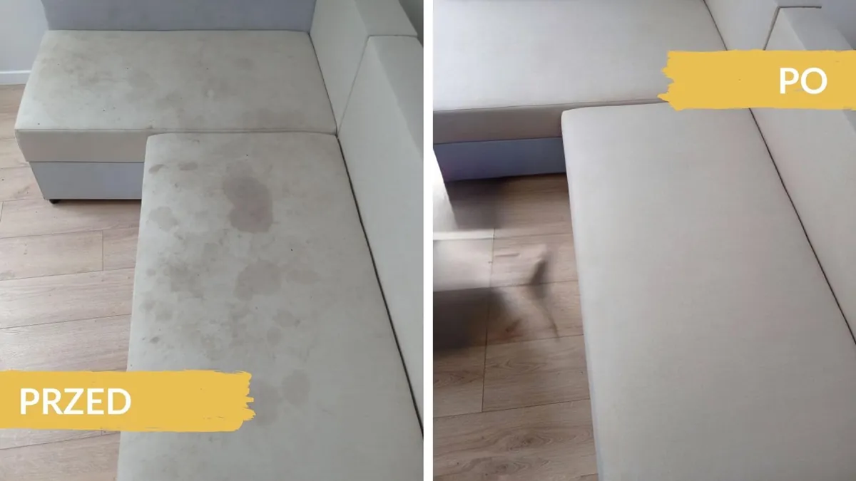 pranie kanapy przed i po Wrocław – profesjonalne czyszczenie tapicerki meblowej