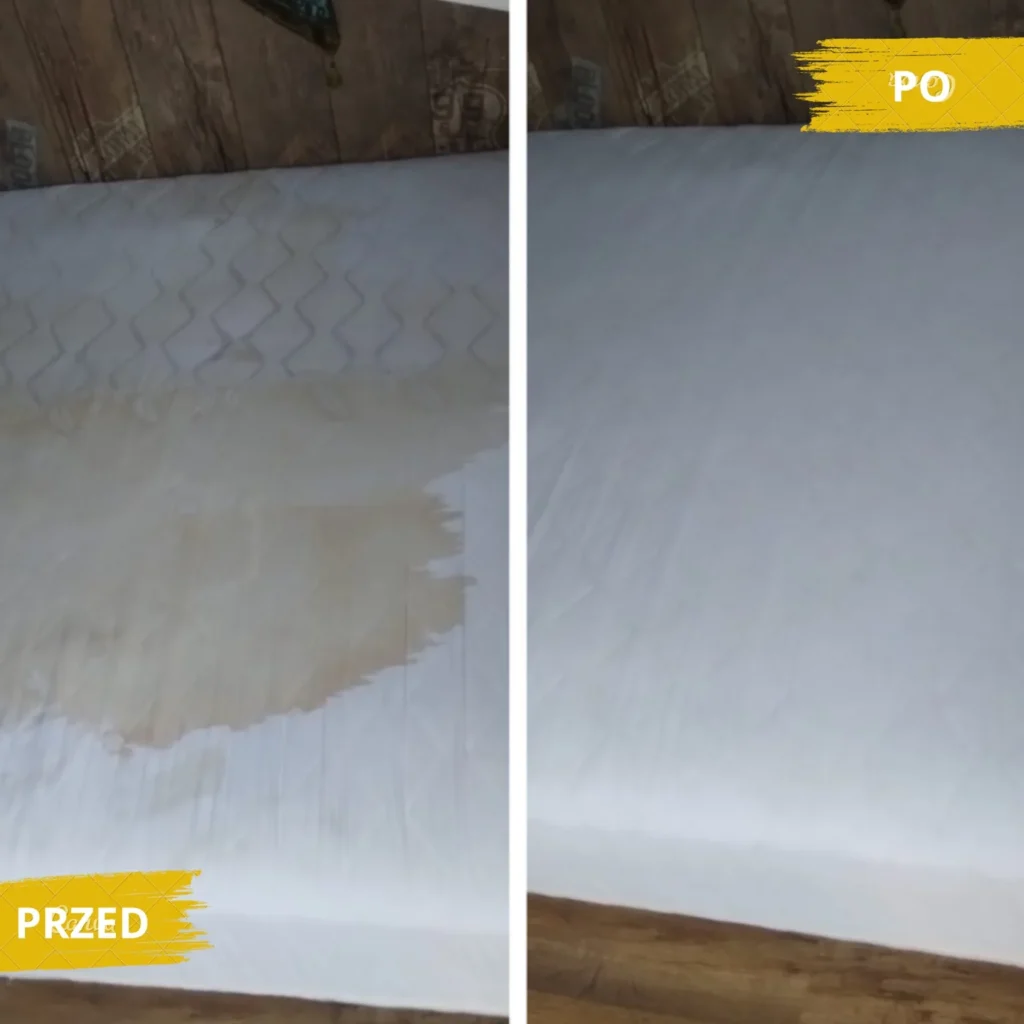 Pranie materaca Łódź – efekt przed i po czyszczeniu, usuwanie plam i odświeżenie