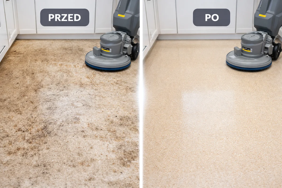 Czyszczenie posadzek PCV linoleum płytki Gliwice